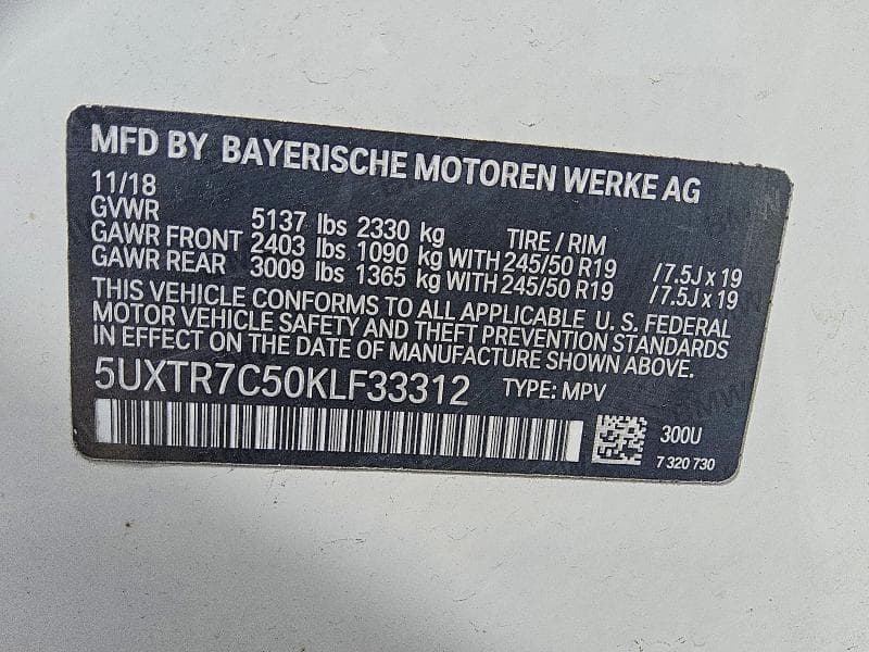 2019 BMW X3 SDRIVE30I 12