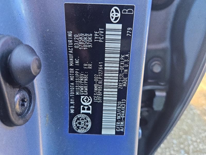 2020 TOYOTA COROLLA LE 13