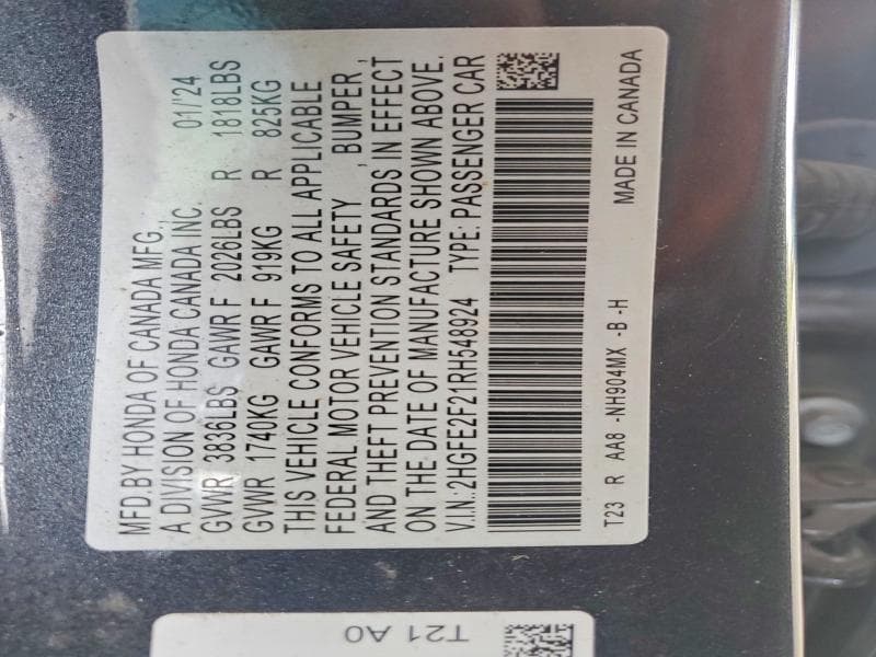 2024 HONDA CIVIC LX 12