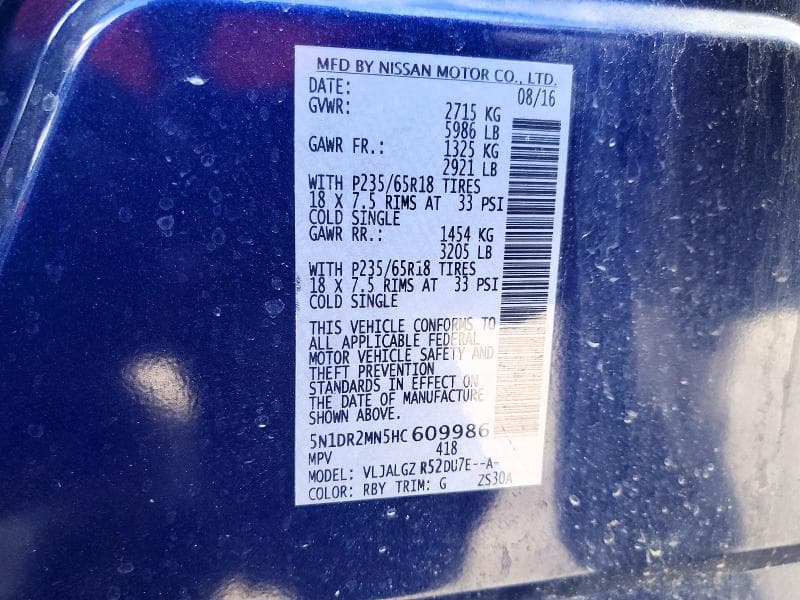 2017 NISSAN PATHFINDER SL 14