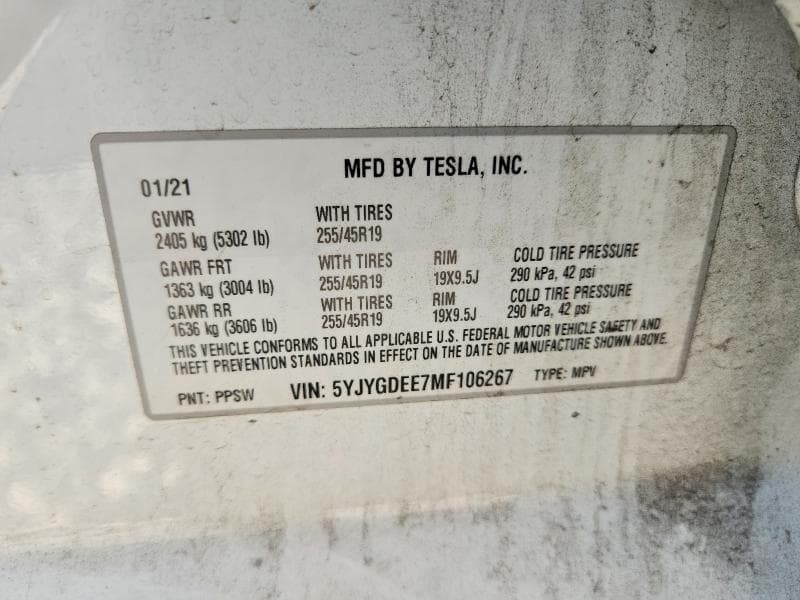 2021 TESLA MODEL Y 13