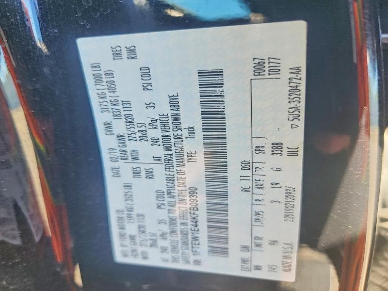 2019 FORD F150 SUPERCREW 12