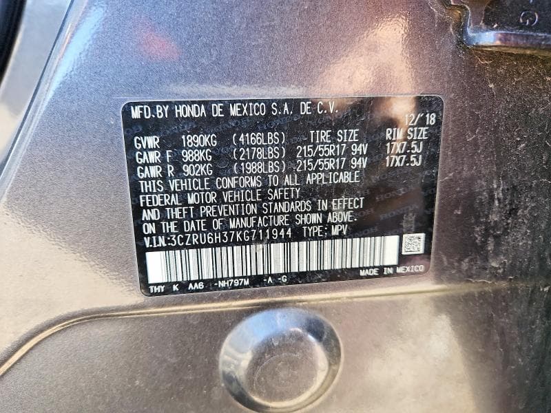 2019 HONDA HR-V LX 14