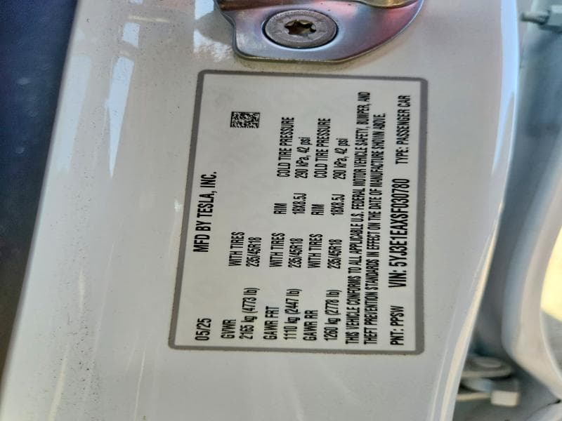 2025 TESLA MODEL 3 13