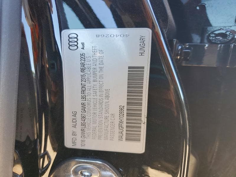 2017 AUDI A3 PREMIUM 12