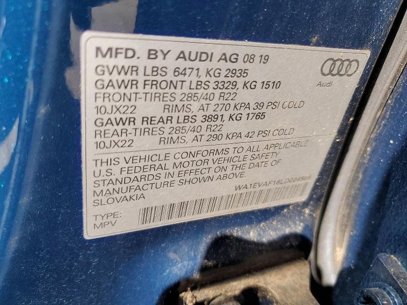 2020 AUDI Q8 PREMIUM PLUS S-LINE 13