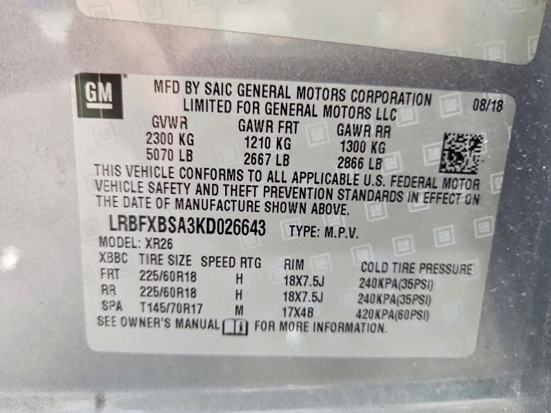 2019 BUICK ENVISION PREFERRED 13
