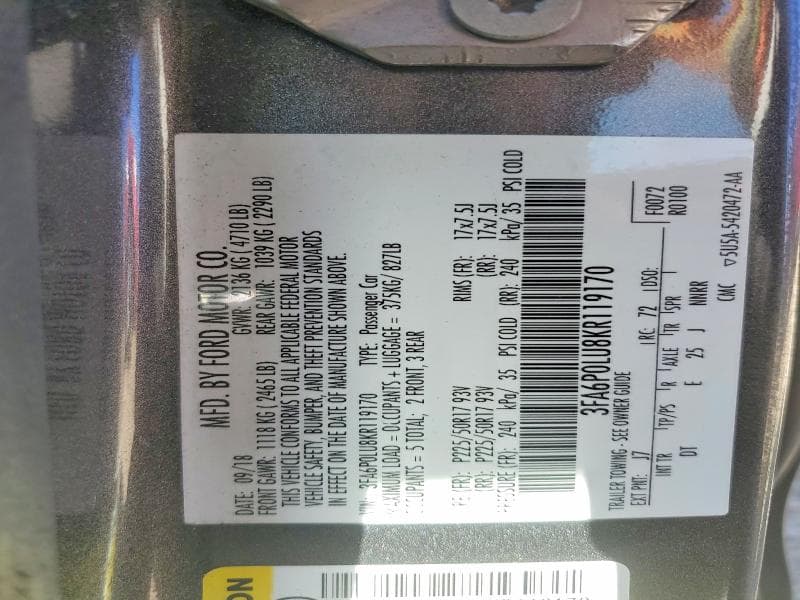 2019 FORD FUSION SE 12