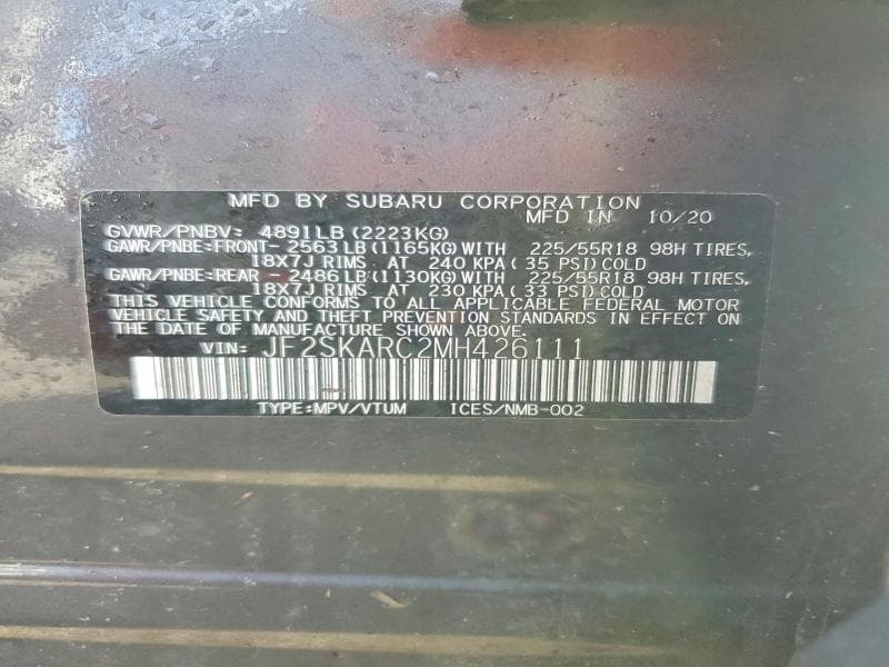 2021 SUBARU FORESTER SPORT 13
