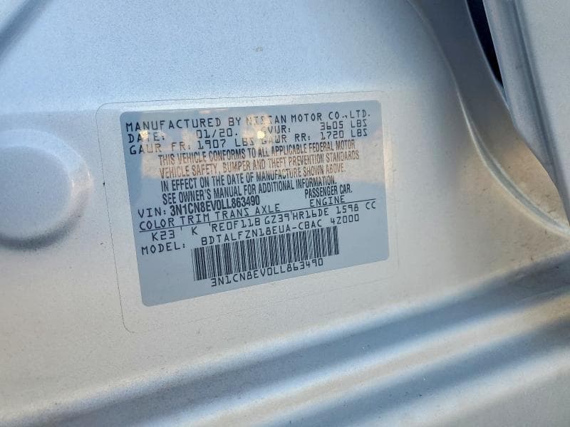 2020 NISSAN VERSA SV 12