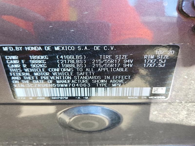 2021 HONDA HR-V EX 13
