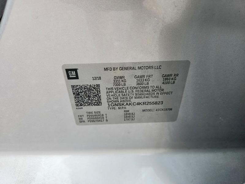 2019 CHEVROLET TAHOE K1500 LS 13