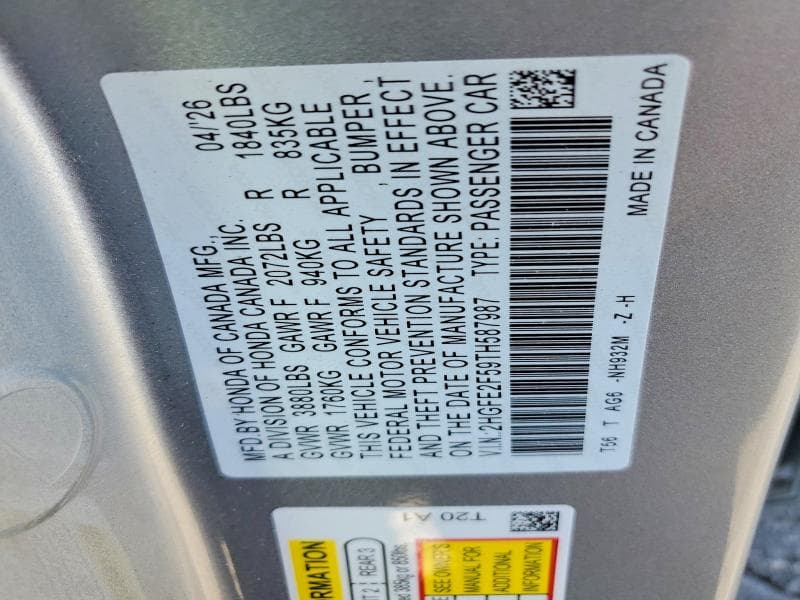 2026 HONDA CIVIC SPORT 12