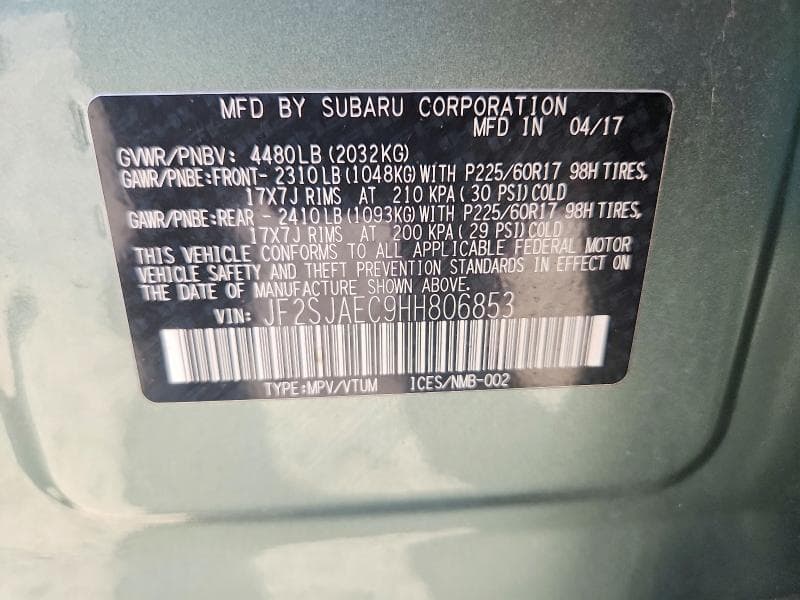 2017 SUBARU FORESTER 2.5I PREMIUM 13