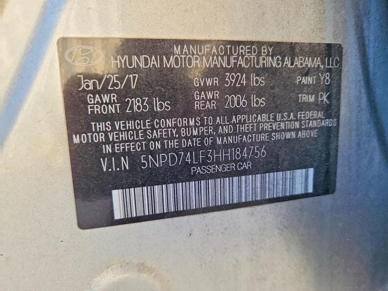 2017 HYUNDAI ELANTRA SE 12