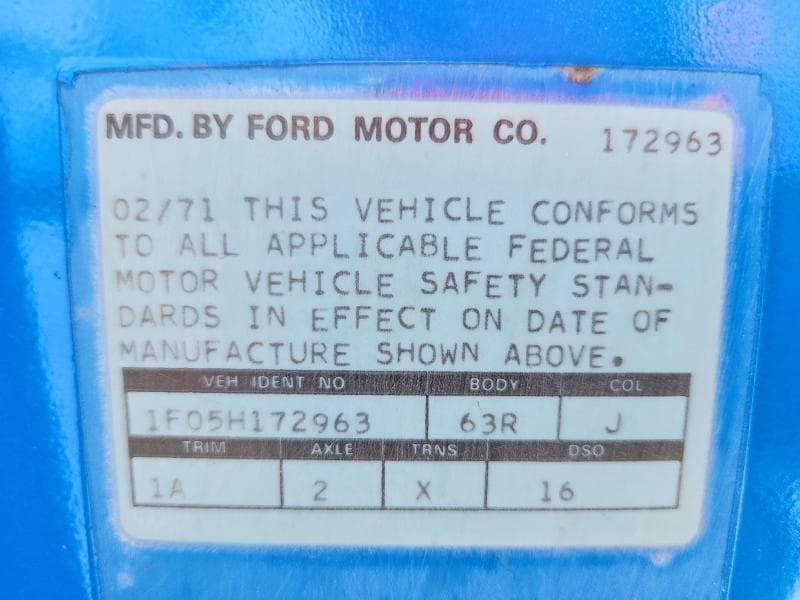 1971 FORD MUSTANG MACH I 12