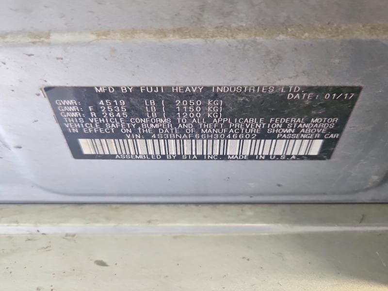 2017 SUBARU LEGACY 2.5I PREMIUM 12