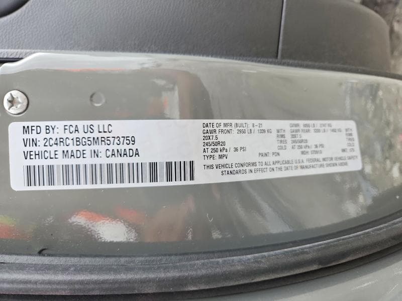 2021 CHRYSLER PACIFICA TOURING L 13