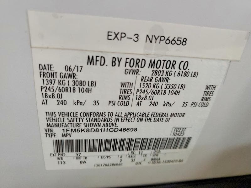 2017 FORD EXPLORER XLT 13