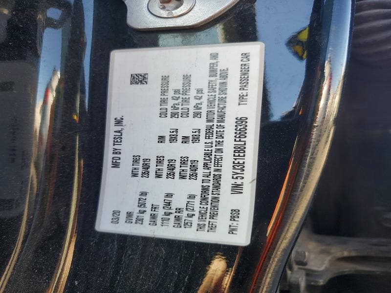 2020 TESLA MODEL 3 12