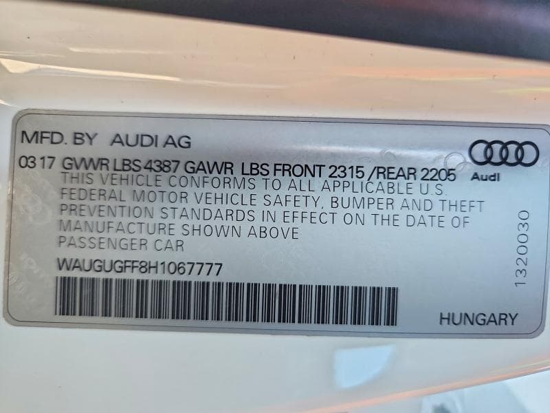 2017 AUDI A3 PREMIUM PLUS 12