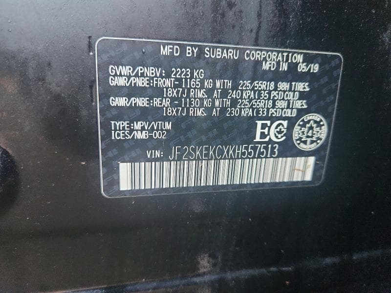 2019 SUBARU FORESTER SPORT 13