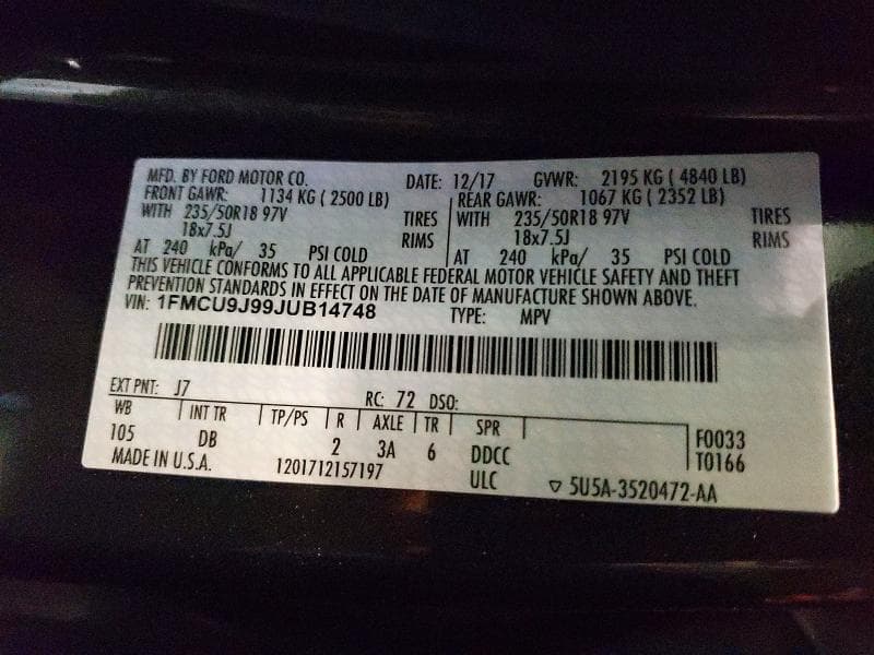 2018 FORD ESCAPE TITANIUM 14