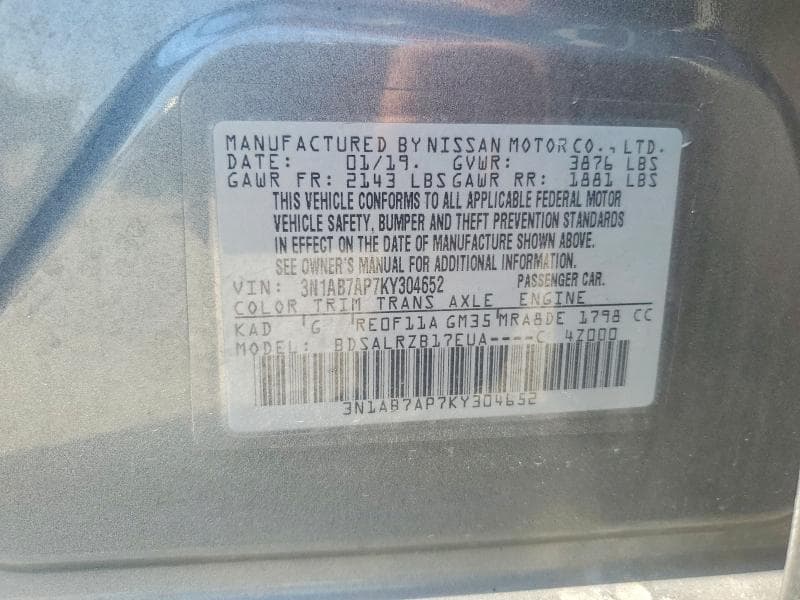 2019 NISSAN SENTRA SR 12