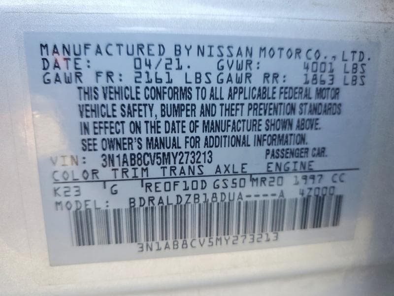 2021 NISSAN SENTRA SV 12