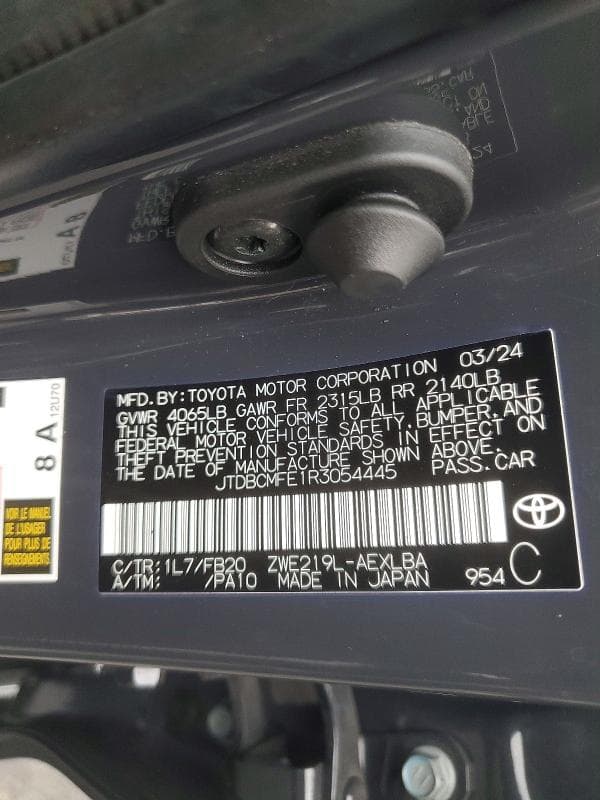 2024 TOYOTA COROLLA HYBRID LE 12
