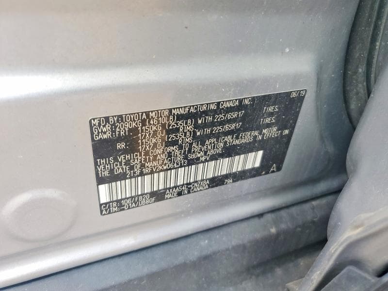 2019 TOYOTA RAV4 LE 13