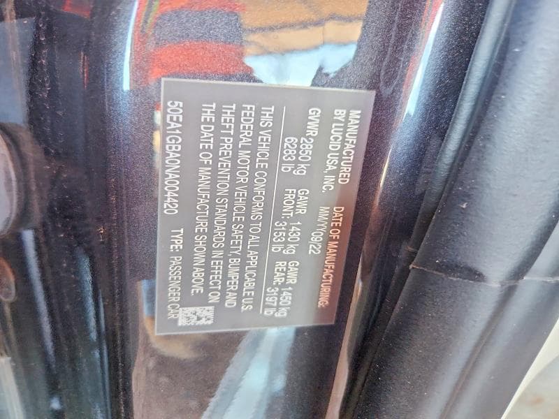 2022 LUCID MOTORS AIR GRAND TOURING 12