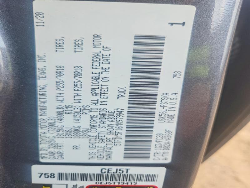 2021 TOYOTA TUNDRA SR5 12