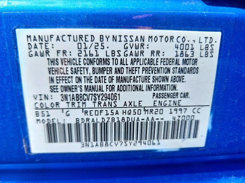 2025 NISSAN SENTRA SV 12