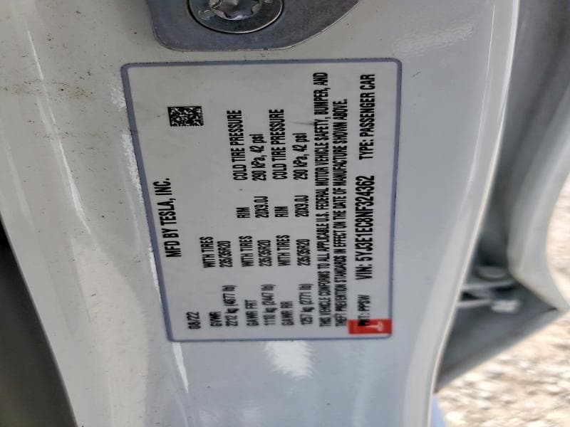 2022 TESLA MODEL 3 12