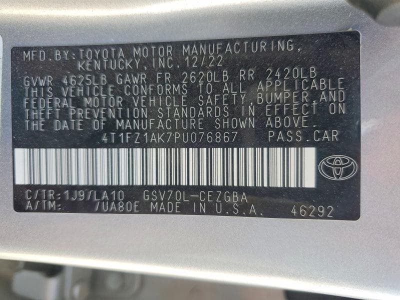 2023 TOYOTA CAMRY XLE 12
