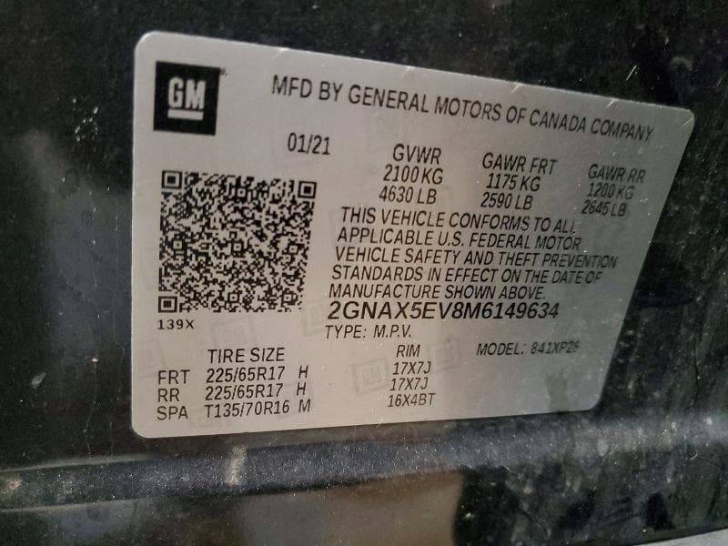 2021 CHEVROLET EQUINOX 14