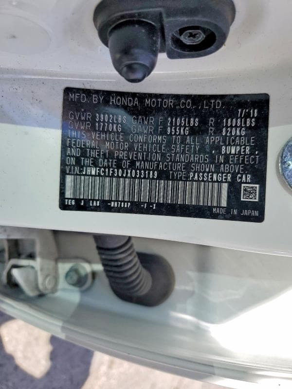 2018 HONDA CIVIC EX 12