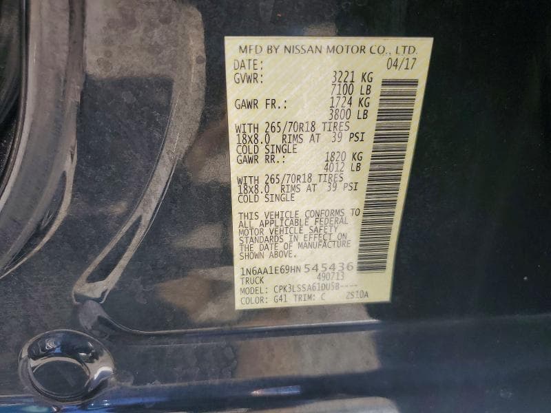 2017 NISSAN TITAN SV 12