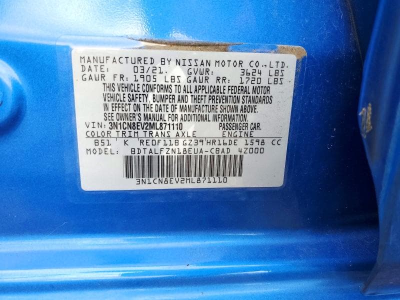 2021 NISSAN VERSA SV 12