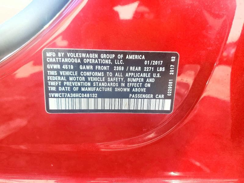 2017 VOLKSWAGEN PASSAT SEL PREMIUM 12