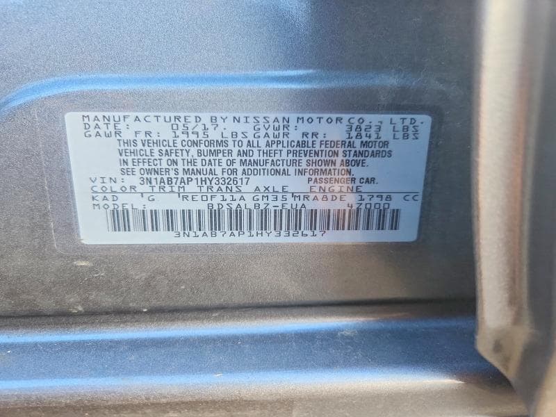 2017 NISSAN SENTRA S 12