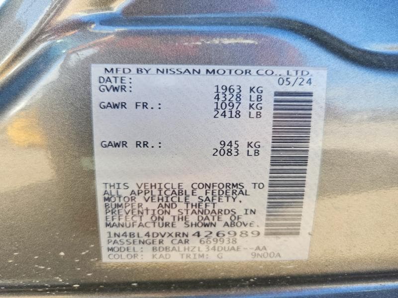 2024 NISSAN ALTIMA SV 12