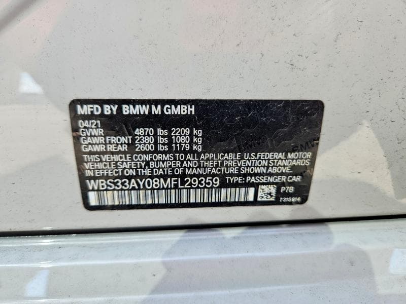 2021 BMW M3 COMPETITION 12