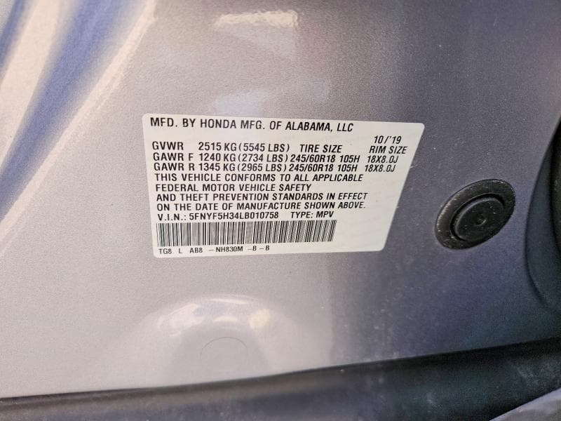 2020 HONDA PILOT EX 13