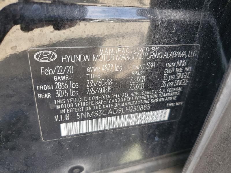 2020 HYUNDAI SANTA FE SEL 12