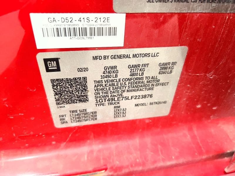 2020 GMC SIERRA K2500 HEAVY DUTY 12
