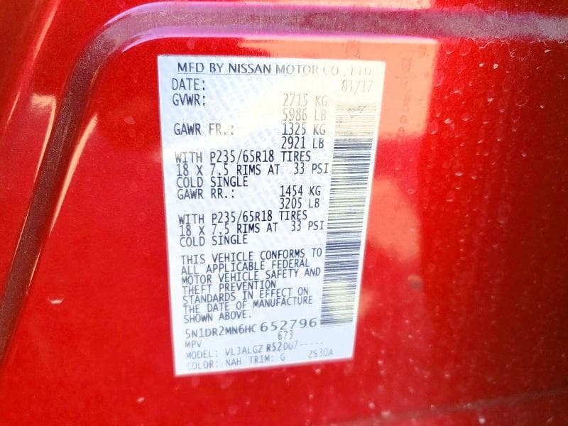 2017 NISSAN PATHFINDER SL 12
