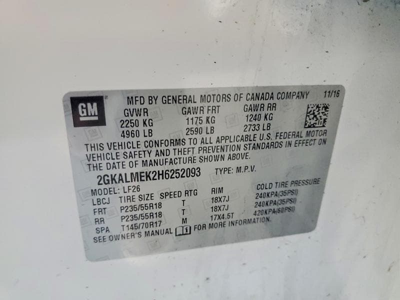 2017 GMC TERRAIN SLE 13