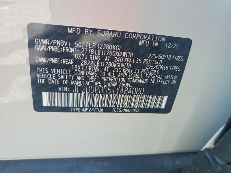 2026 SUBARU OUTBACK LIMITED 13